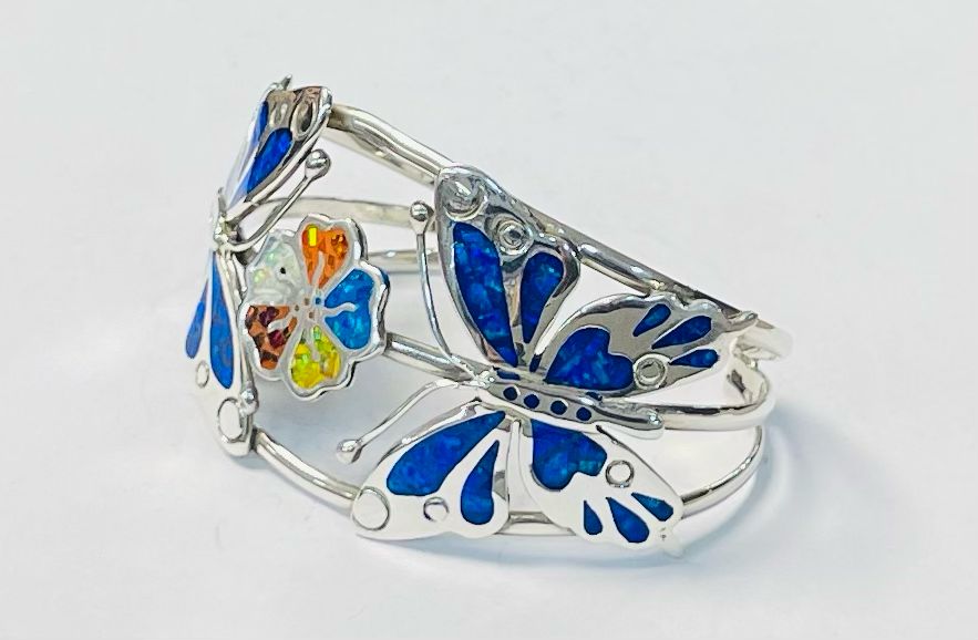BRAZALETE CON OPALO  EN PLATA LEY 925