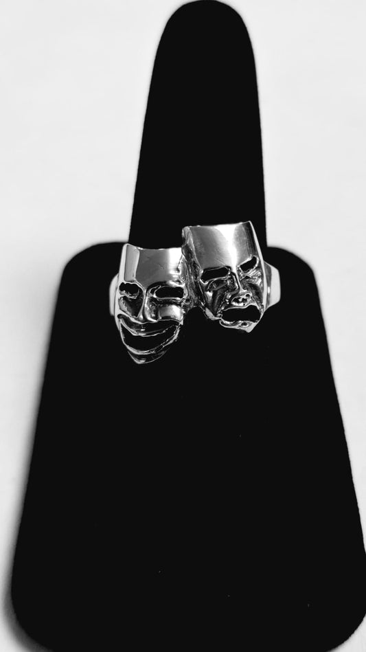 ANILLO MASCARA TEATRALES EN PLATA LEY 925