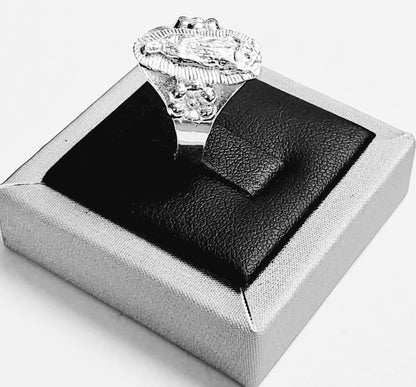 Anillo Diamantada Virgen de Guadalupe en Plata 925