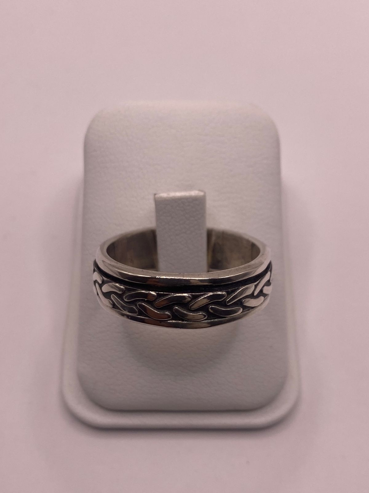 Anillo Giratorio de Plata 925 con Diseño de Cadena