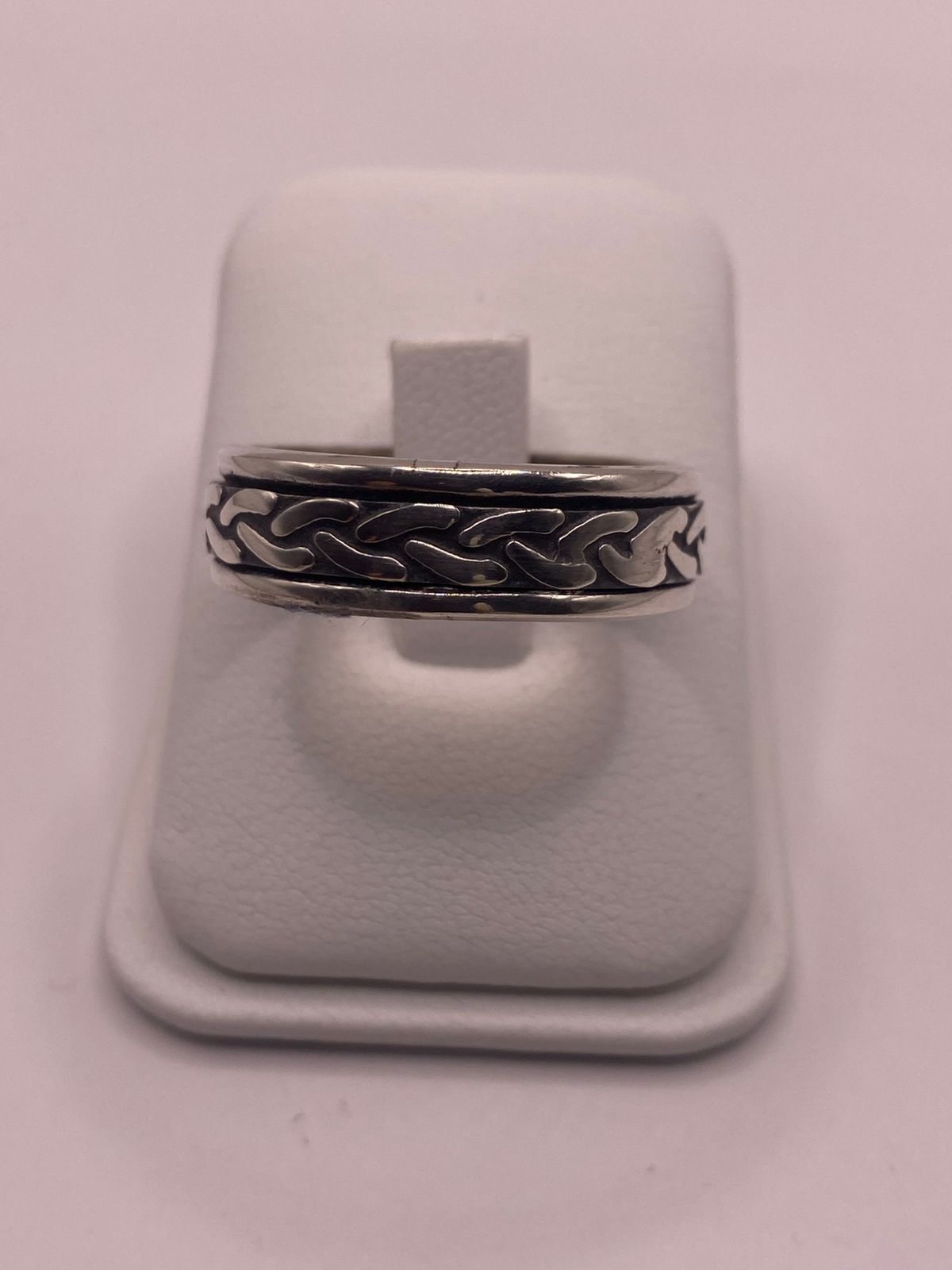 Anillo Giratorio de Plata 925 con Diseño de Cadena