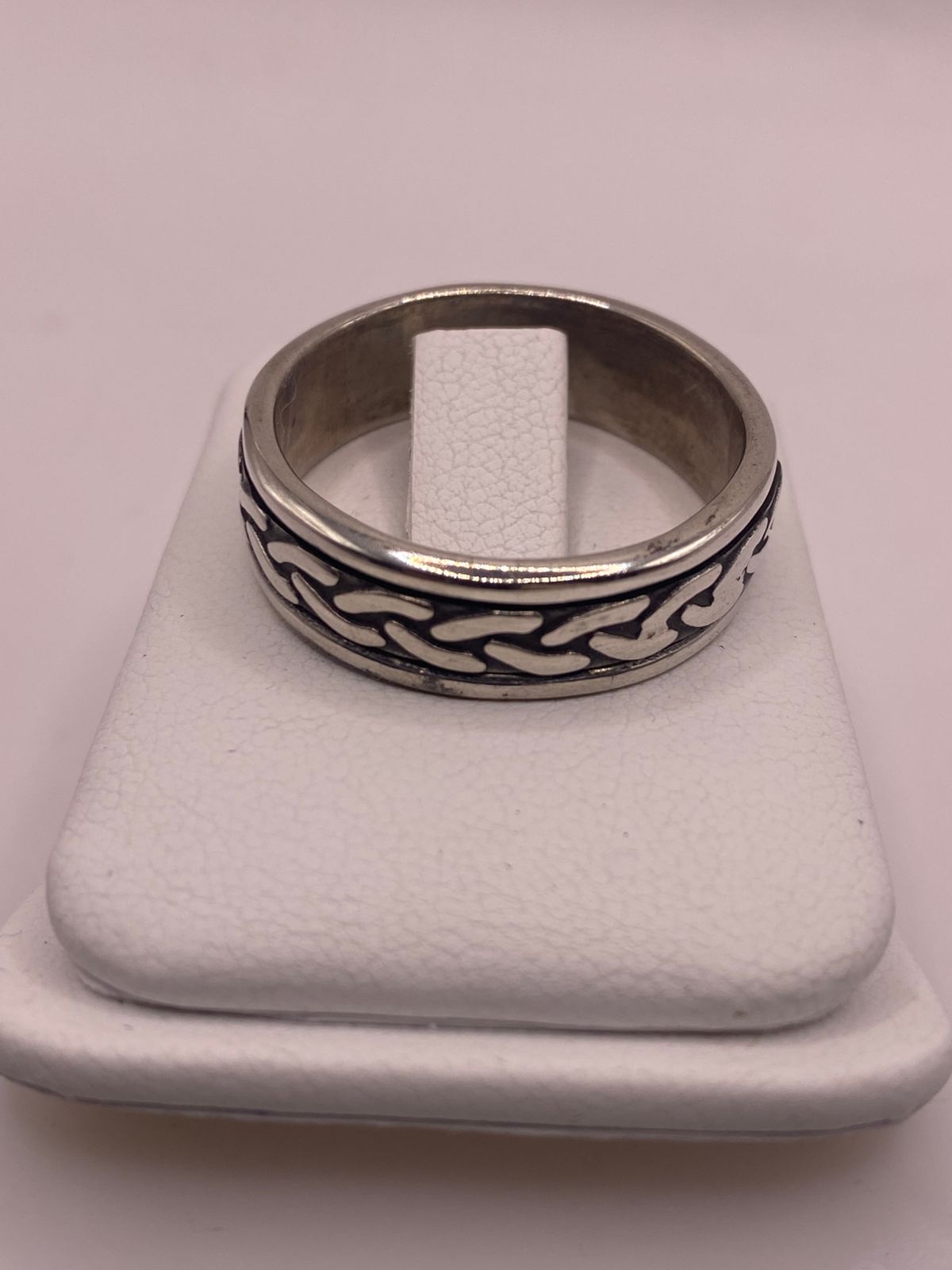 Anillo Giratorio de Plata 925 con Diseño de Cadena