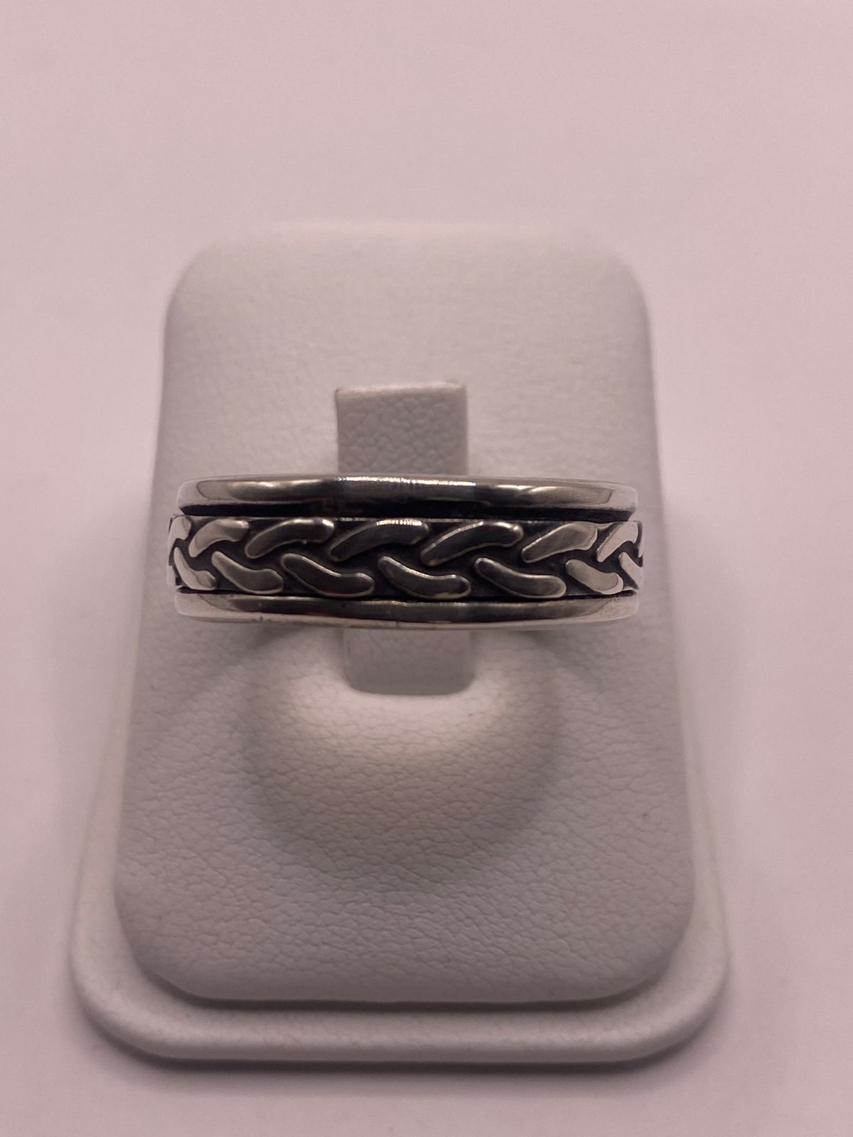 Anillo Giratorio de Plata 925 con Diseño de Cadena