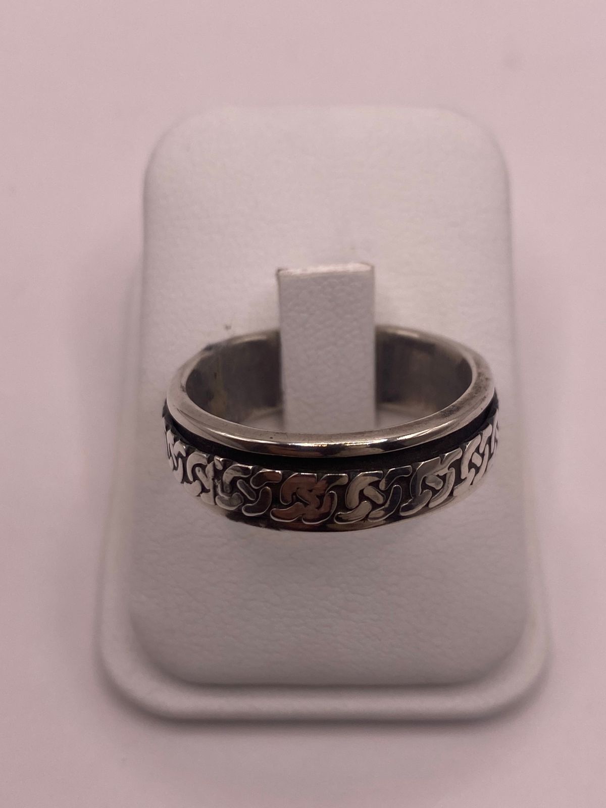 Anillo Giratorio de Plata 925 con Diseño de Cadena