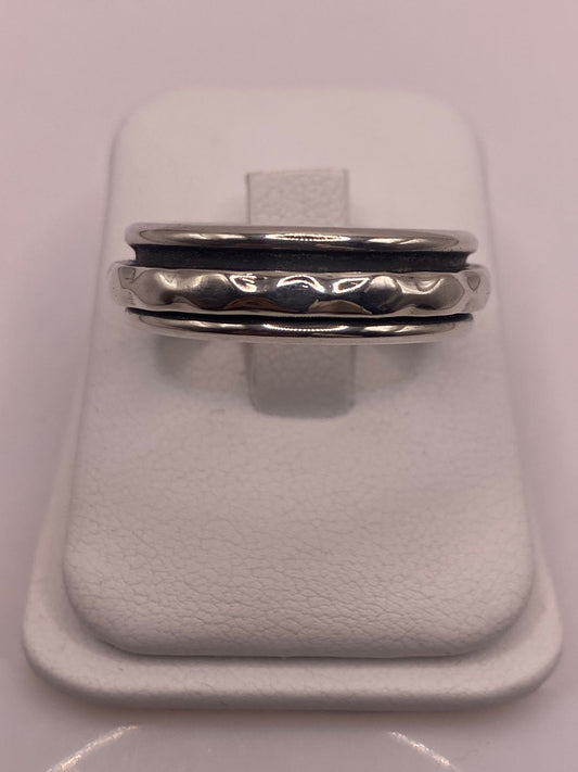 Anillo Giratorio de Plata 925 con Diseño Ondulado, vista frontal