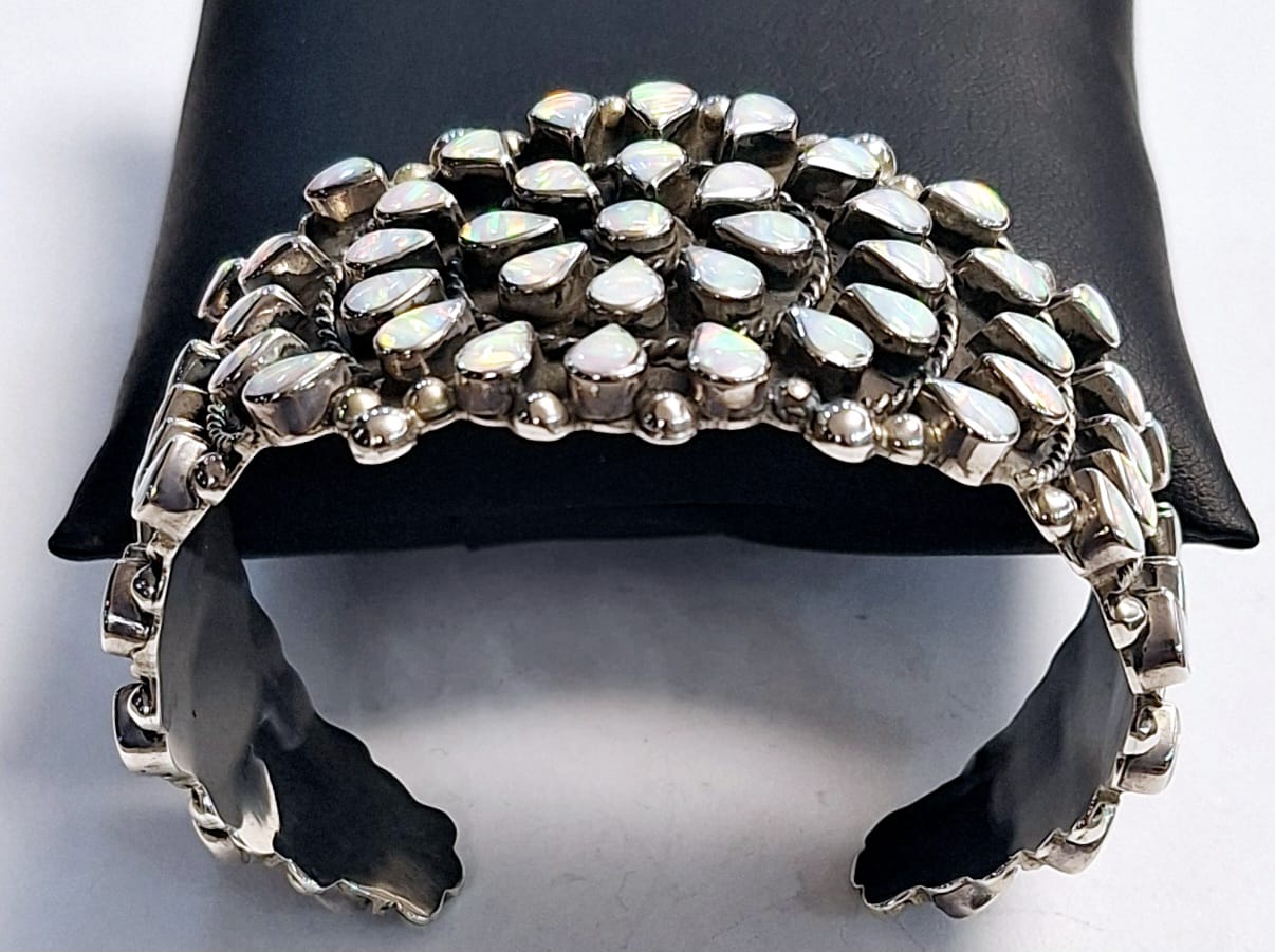 BRAZALETE CON OPALO EN PLATA LEY 950