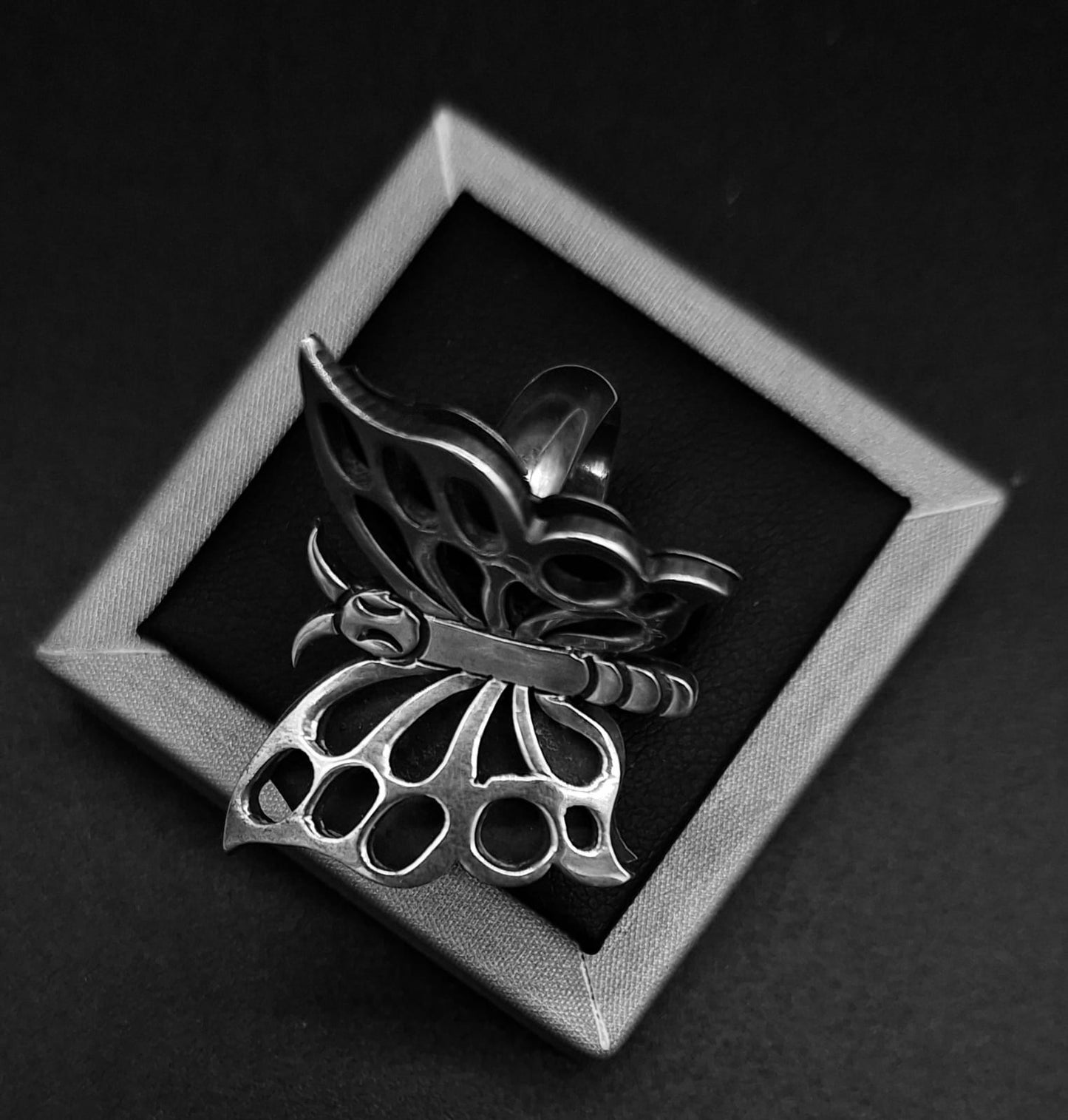 ANILLO PLATA LEY 925 , MARIPOSA