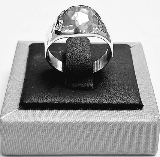 ANILLO MARTILLADO EN PLATA LEY 925