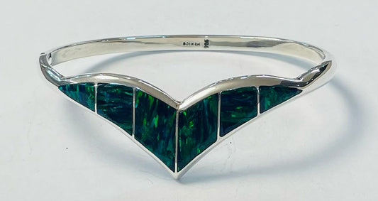 BRAZALETE CON OPALO EN PLATA LEY 925