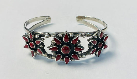 BRAZALETE EN PLATA 925 CON CORAL