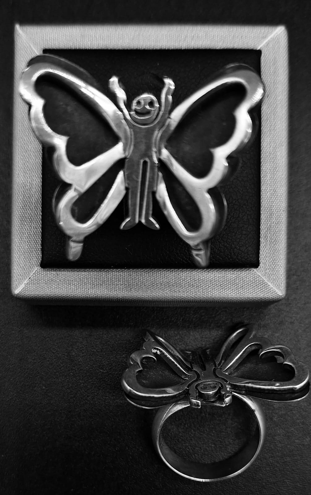 ANILLO PLATA LEY 925, MARIPOSA