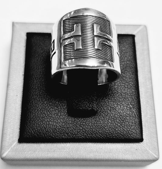 ANILLO GRECAS MAYA EN PLATA LEY 925