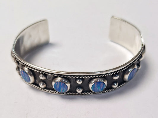 BRAZALETE CON OPALO EN PLATA LEY 925