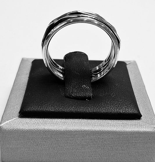 ANILLO CORRUGADO EN PLATA LEY 925