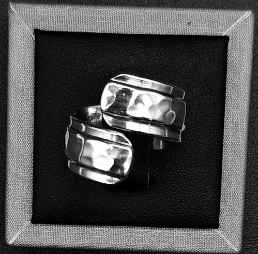 ANILLO PLATA LEY 925 , MARTILLADA