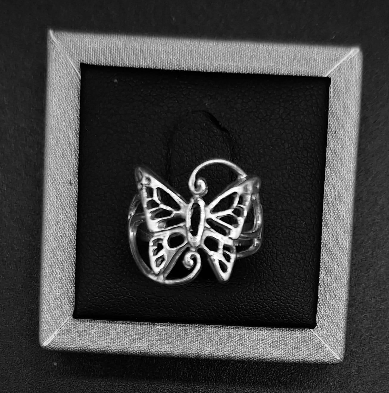 ANILLO PLATA LEY 925, MARIPOSA