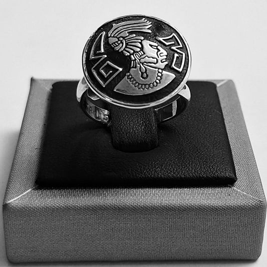 ANILLO CABEZA DE PALENQUE EN PLATA LEY 925