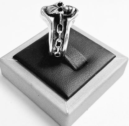 Anillo Craneo en Plata Ley 925
