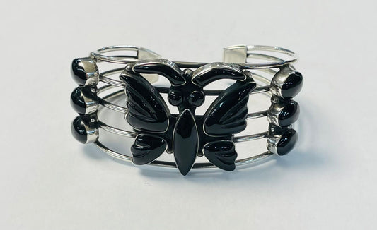 BRAZALETE EN PLATA 925 CON OBSIDIANA