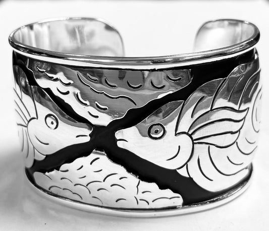 BRAZALETE DE PECES EN PLATA  LEY 925
