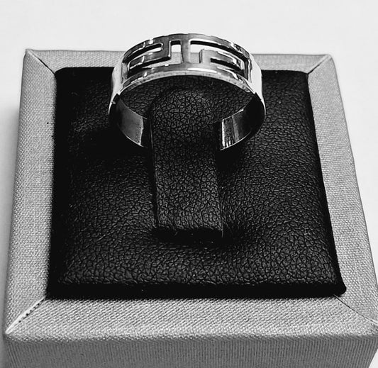 ANILLO GRECAS EN PLATA LEY 925